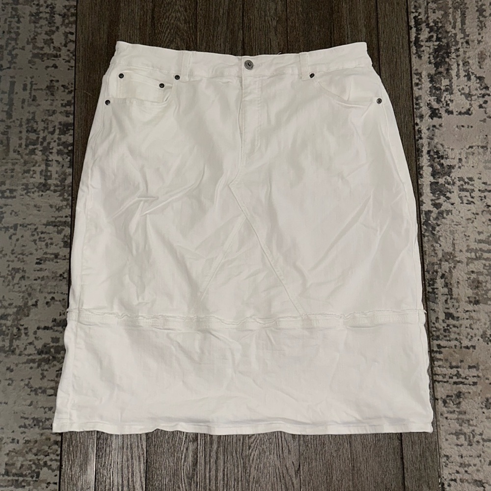ERDEM x Universal Standard Jasmine Patchwork Denim Midi Skirt